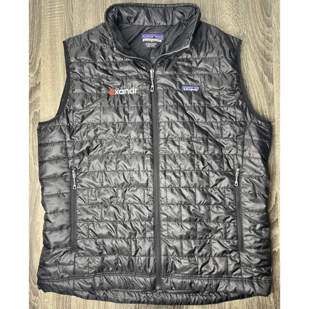 Patagonia Nano Puff Ultralight Vest Men's XL Black Full Zip Puffer EUC